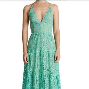 Mint green lace dress the population dress